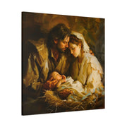 Holy Family Canvas Wall Art, Christian Home Decor, Sacred Catholic Artwork for Prayer Room, Inspirational Religious Gift