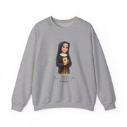 Saint Faustina Adult Sweatshirt, Catholic Gift, Faith Apparel in 13 Colors