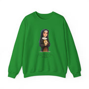 Saint Faustina Adult Sweatshirt, Catholic Gift, Faith Apparel in 13 Colors