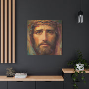 Face of Jesus Canvas Wall Art,  Christian Home Decor, Sacred Catholic Artwork for Prayer Room, Inspirational Religious Gift for Homes