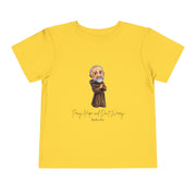 Padre Pio Toddler Shirt, Pray, Hope, and Don't Worry, Catholic Tee for Kids, Faith-Based Gift