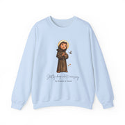 Cozy Cute Saint Francis of Assisi Adult Sweatshirt  Catholic Gift  Faith Apparel in 13 Colors