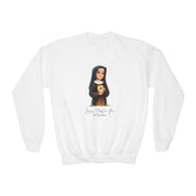 Saint Faustina Kids Sweatshirt, Catholic Gift, Faith Apparel in 4 Colors
