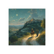 Journey to Bethlehem Print,  Holy Family Wall Art, Catholic Christmas Decor, Marian Advent Scene (Frame Not Included)