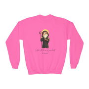 Comfy Cute Saint Benedict Kids Sweatshirt  Catholic Gift  Faith Apparel in 4 Colors