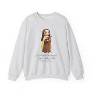 Warm Cute Saint Therese of Lisieux Adult Sweatshirt  Catholic Gift  Faith Apparel in 13 Colors