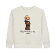 Padre Pio Toddler Sweatshirt, Catholic Kids Apparel