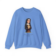 Saint Faustina Adult Sweatshirt, Catholic Gift, Faith Apparel in 13 Colors