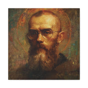St. Maximilian Kolbe Canvas Print, Catholic Wall Art, Modern Saint Portrait, Faith & Sacrifice Decor