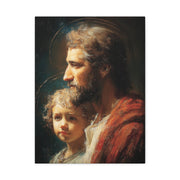 Jesus and Joseph Canvas Print Religious Beautiful Foster Father Home Decor Terror of Demons Wall Art Matte Canvas