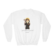 Comfy Cute Saint Benedict Kids Sweatshirt  Catholic Gift  Faith Apparel in 4 Colors