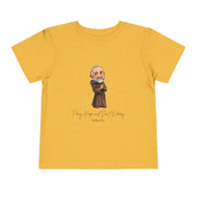 Padre Pio Toddler Shirt, Pray, Hope, and Don't Worry, Catholic Tee for Kids, Faith-Based Gift