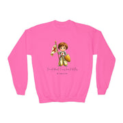 Soft Cute Saint Joan of Arc Kids Sweatshirt  Catholic Gift  Faith Apparel in 4 Colors