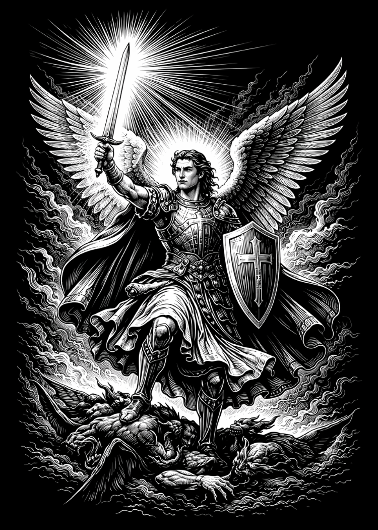 CLASSIC VERSION St. Michael — Premium Metal Holy Card