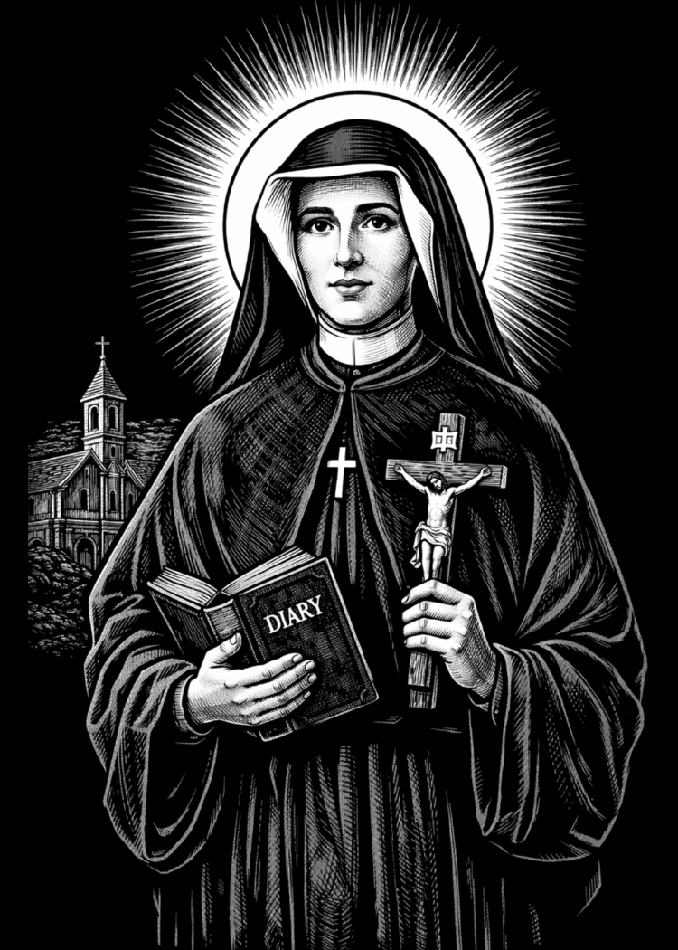 CLASSIC VERSION Prayer to St Faustina -PREMIUM METAL