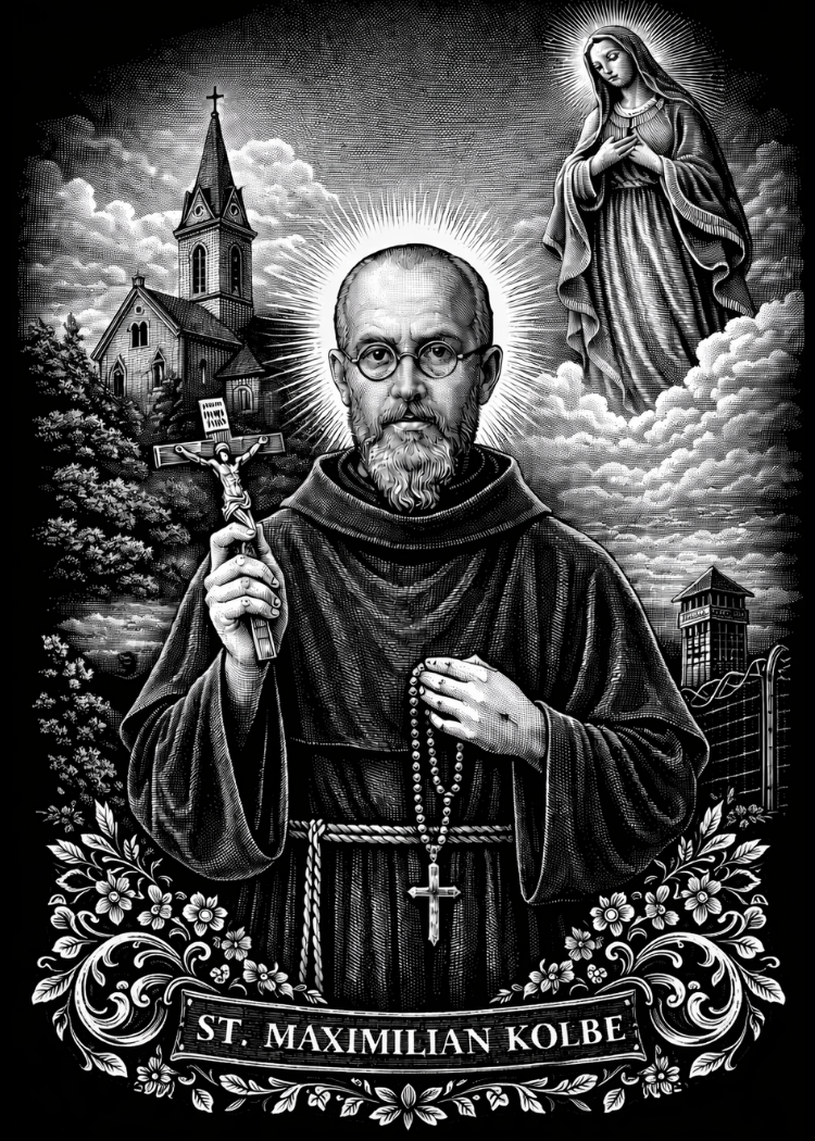 CLASSIC VERSION Prayer to Maximilian Kolbe for the Grace to be Freed from Addiction- PREMIUM METAL
