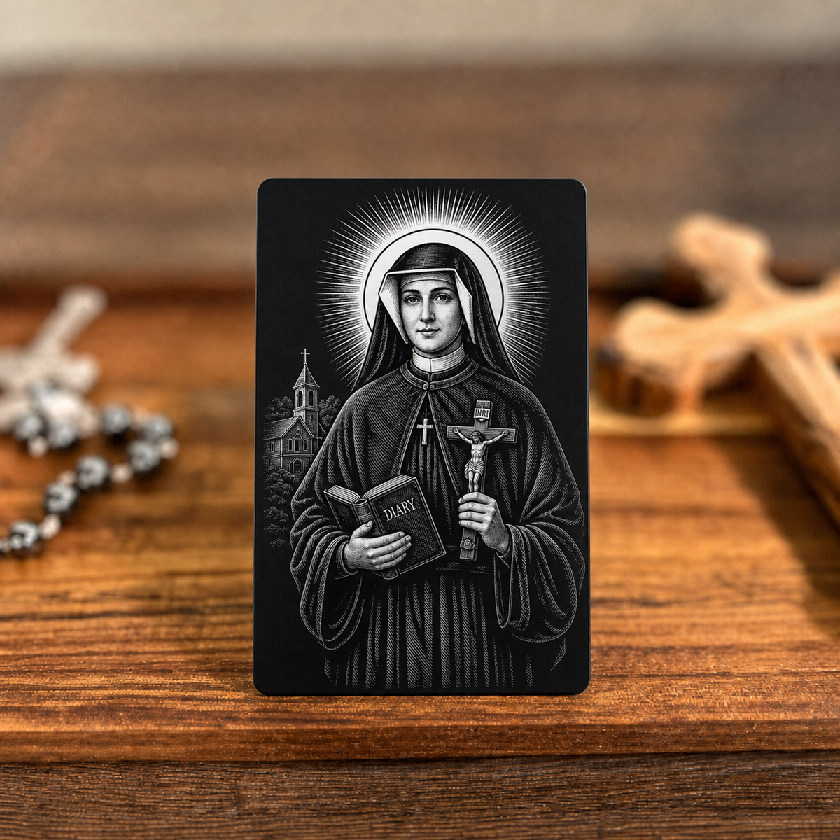 CLASSIC VERSION Prayer to St Faustina -PREMIUM METAL