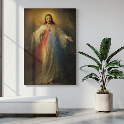 Divine Mercy Jesus Matte Canvas Print - Religious Wall Art
