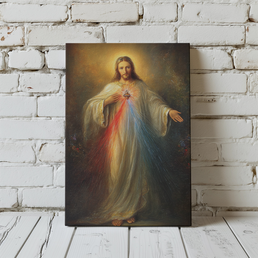 Divine Mercy Jesus Matte Canvas Print - Religious Wall Art