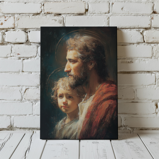 St Joseph Matte Canvas Print - Religious Wall Art