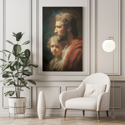 St Joseph Matte Canvas Print - Religious Wall Art