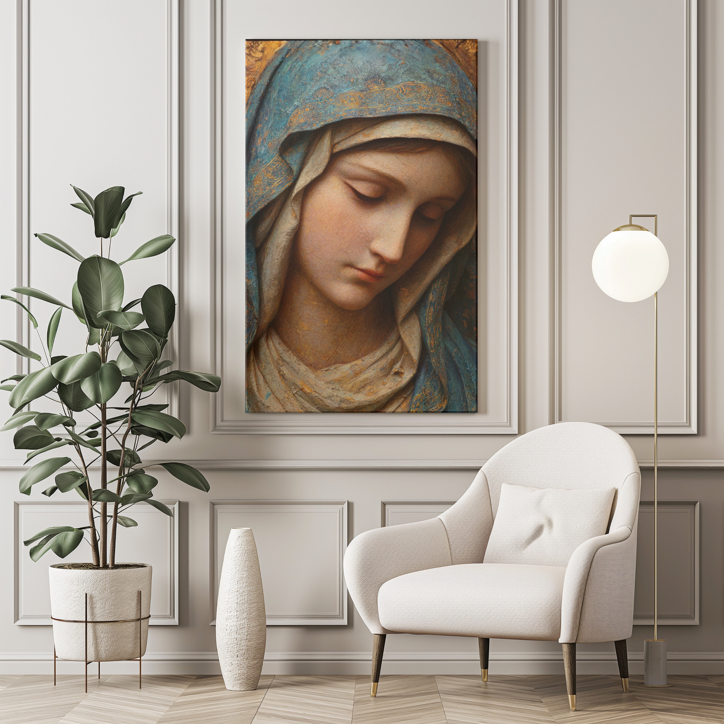 Consecration to the Blessed Virgin Mary Matte Canvas Wall Art