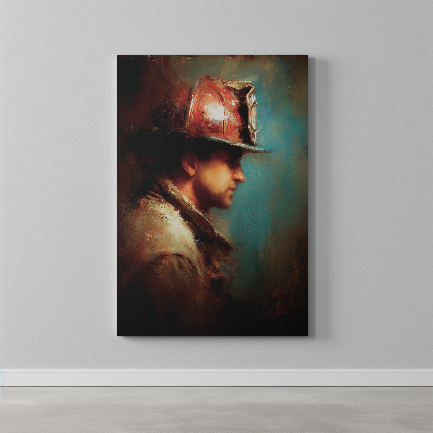 Prayer for Firefighters Matte Canvas Print - Religious Wall Art