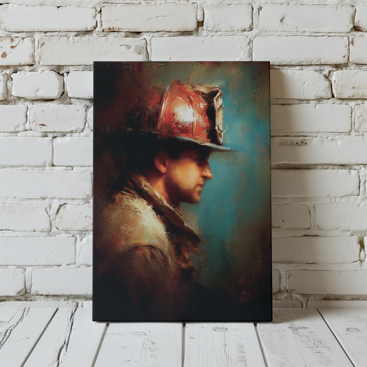Prayer for Firefighters Matte Canvas Print - Religious Wall Art