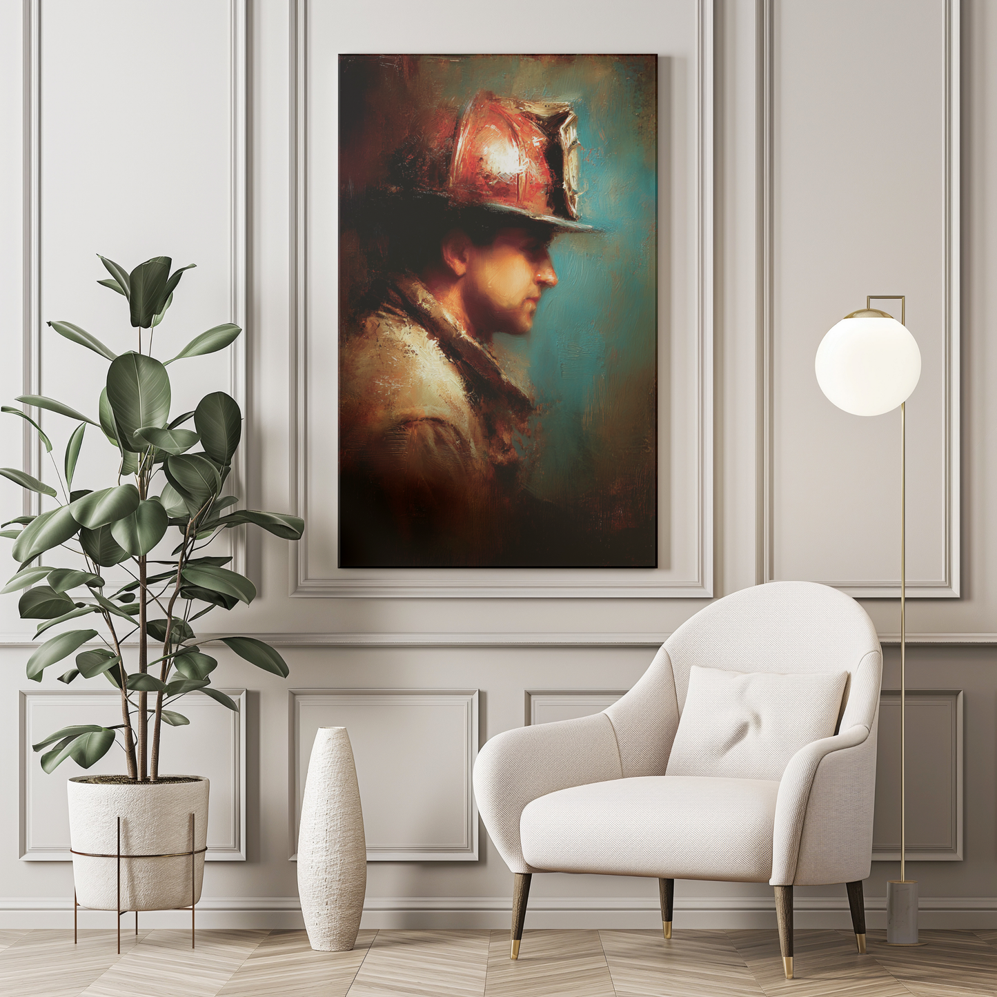 Prayer for Firefighters Matte Canvas Print - Religious Wall Art