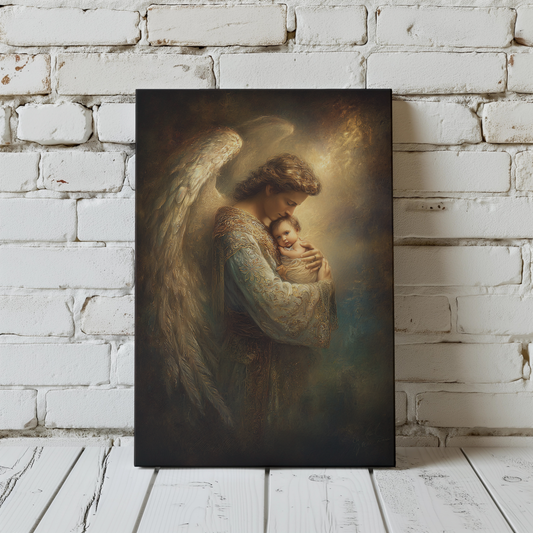 Guardian Angel Matte Canvas Print - Religious Wall Art