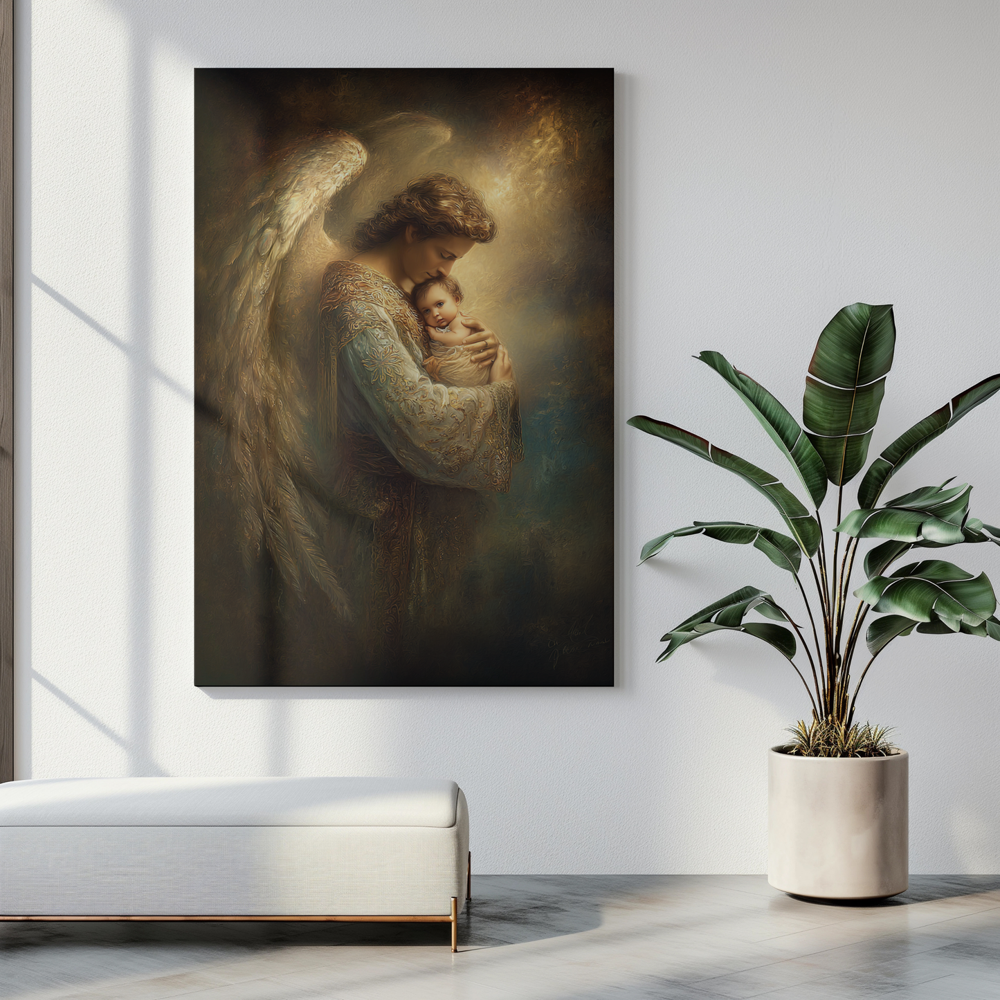 Guardian Angel Matte Canvas Print - Religious Wall Art