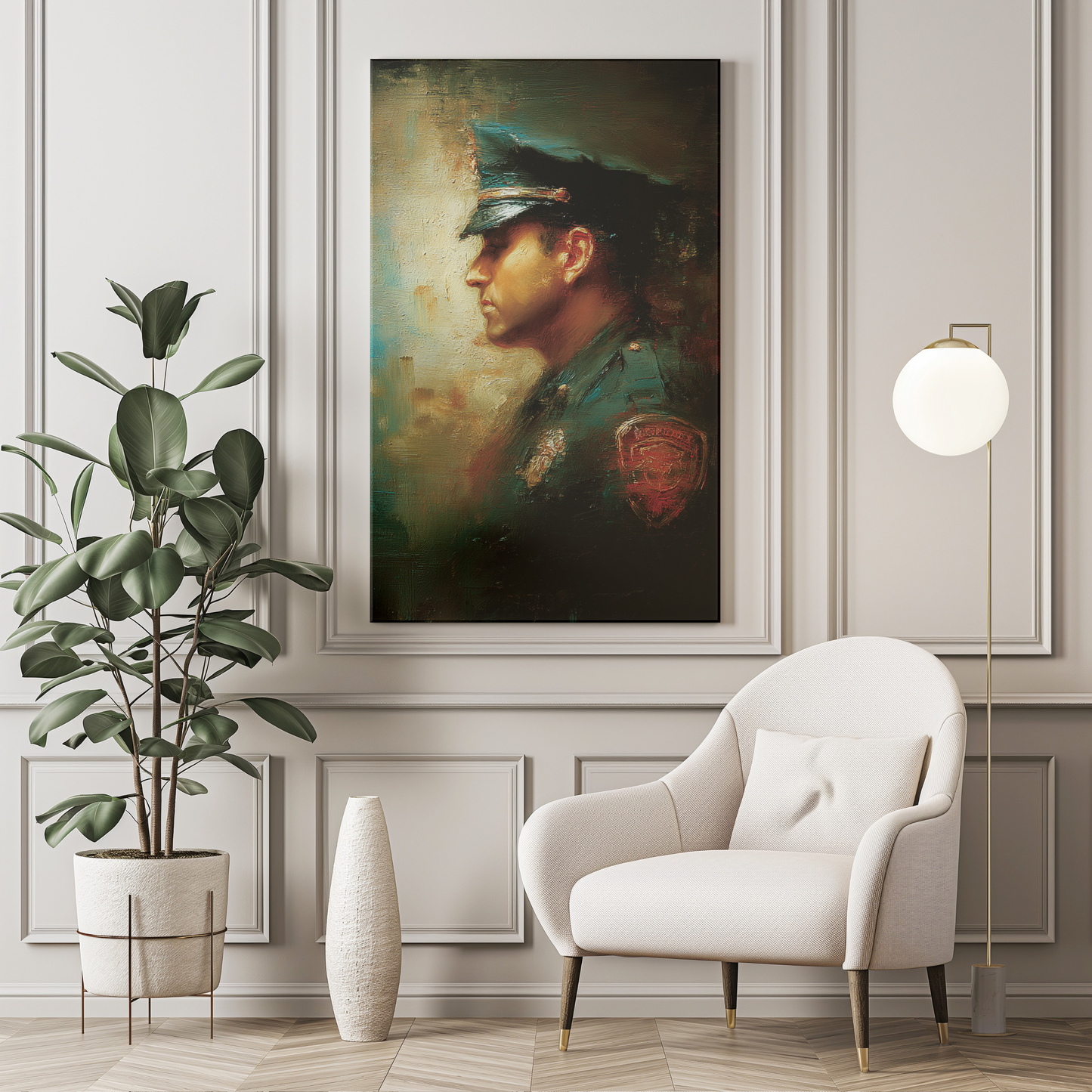 Prayer for Police Officers  Matte Canvas Print - Religious Wall Art