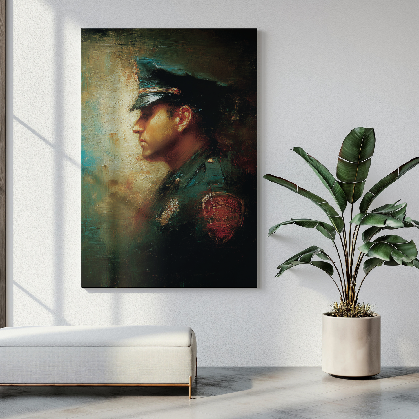 Prayer for Police Officers  Matte Canvas Print - Religious Wall Art