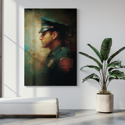 Prayer for Police Officers  Matte Canvas Print - Religious Wall Art