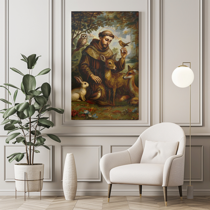 St Francis of Assisi Matte Canvas Print - Religious Wall Art