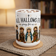 All Hallows Eve pray for us Mug  Saints Illustration Ceramic Mug