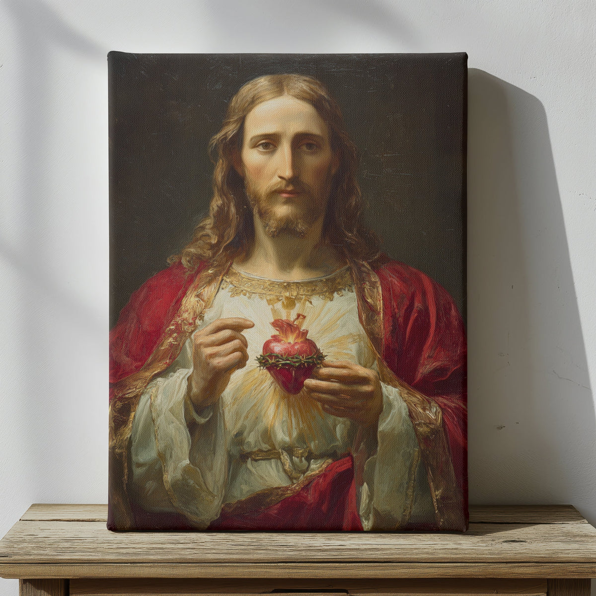 Sacred Heart of Jesus Canvas Print Religious Beautiful Son of God Home Decor Wall Art Matte Canvas