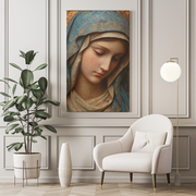 Blessed Virgin Mary Canvas Print Religious Mother of God Home Decor Wall Art Matte Canvas