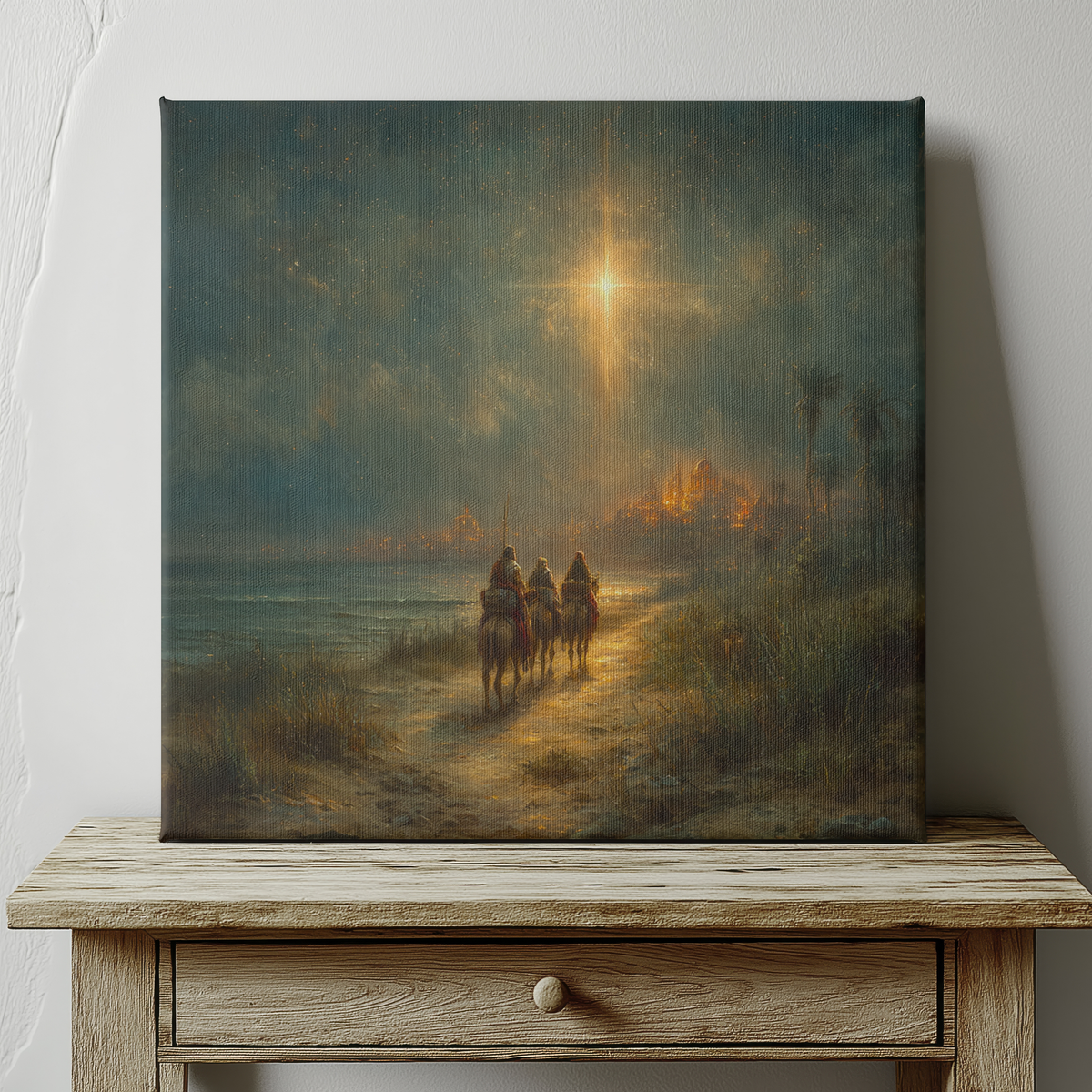 Three Magi Canvas Print, Christian Wall Art, Epiphany Decor, Wise Men Journey to Jesus
