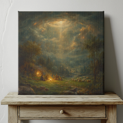 Good News Canvas Wall Art, Nativity Christian Home Decor, Catholic Christmas Artwork, Inspirational Religious Gift for Prayer Room