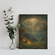 Good News Canvas Wall Art, Nativity Christian Home Decor, Catholic Christmas Artwork, Inspirational Religious Gift for Prayer Room