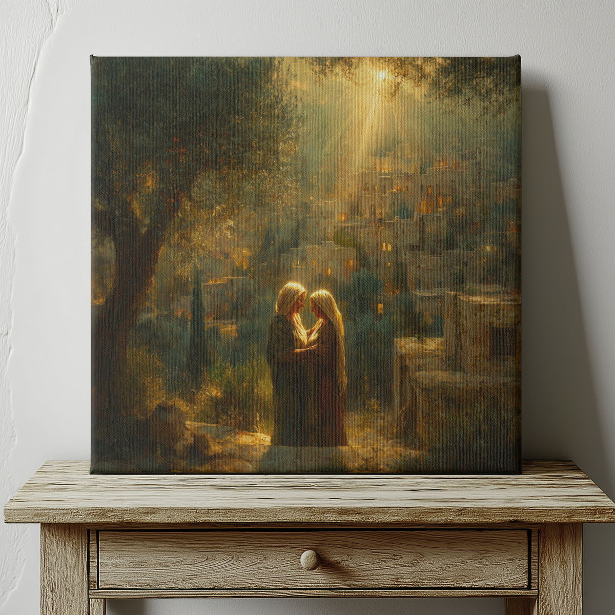 The Visitation Canvas Print, Catholic Wall Art, Elizabeth & Mary