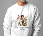 Saint George Adult Sweatshirt, Catholic Gift, Faith Apparel in 13 Colors
