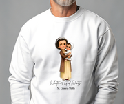 Saint Gianna Molla Adult Sweatshirt, Catholic Gift, Faith Apparel in 13 Colors