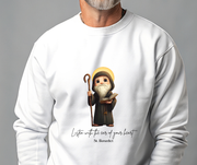 Saint Benedict Adult Sweatshirt, Catholic Gift, Faith Apparel in 13 Colors