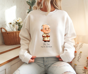 Soft Cute Pope Saint John Paul II  Adult Sweatshirt  Catholic Gift  Faith Apparel in 13 Colors