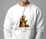 Stylish Cute Saint Augustine Adult Sweatshirt  Catholic Gift  Faith Apparel in 13 Colors
