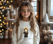 Comfy Cute Saint Benedict Kids Sweatshirt  Catholic Gift  Faith Apparel in 4 Colors