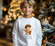 Saint Michael the Archangel Kids Sweatshirt, Catholic Gift, Faith Apparel in 4 Colors