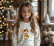 Soft Cute Saint Joan of Arc Kids Sweatshirt  Catholic Gift  Faith Apparel in 4 Colors